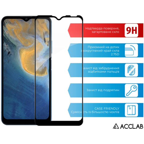 Скло захисне ACCLAB Full Glue ZTE Blade A51 Black (1283126515712) – ACCLAB (вид 2)