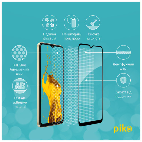 Скло захисне Piko Full Glue Oppo A38 4G Black (1283126588617) – Piko (вид 2)