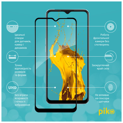 Скло захисне Piko Full Glue Oppo A57S Black (1283126576744) – Piko (вид 1)