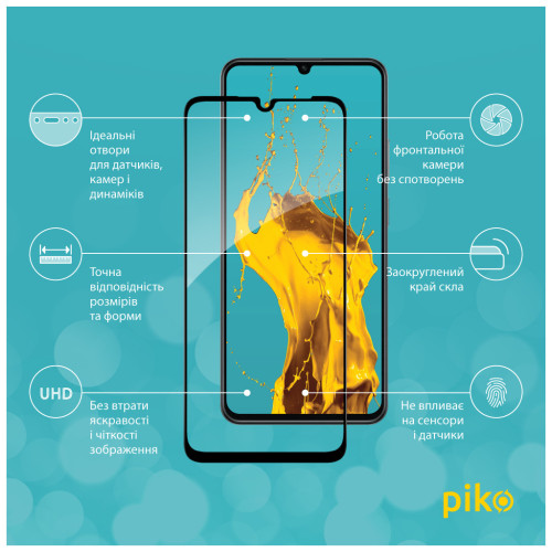 Скло захисне Piko Full Glue Realme Note 60X Black (1283126609039) – Piko (вид 1)