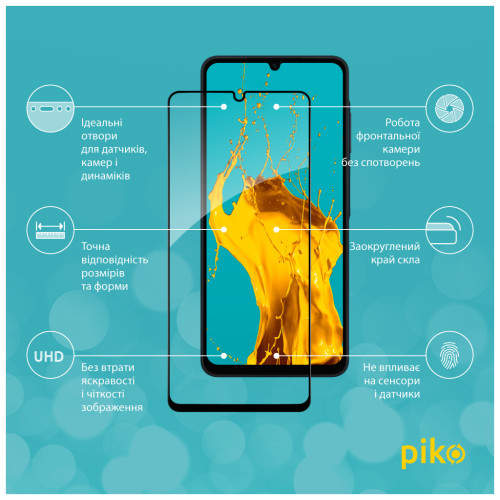 Скло захисне Piko Full Glue Samsung A06 Black (1283126598593) – Piko (вид 1)