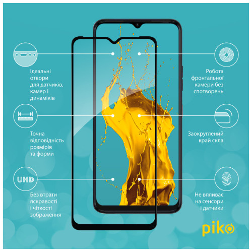 Скло захисне Piko Full Glue Tecno Spark 10C Black (1283126564925) – Piko (вид 1)