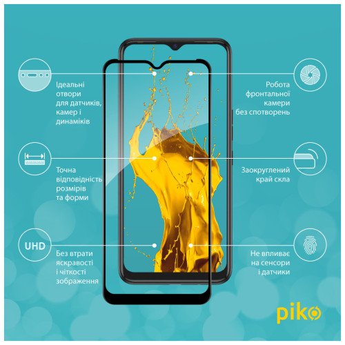 Скло захисне Piko Full Glue Tecno Spark 7 Black (1283126515217) – Piko (вид 1)