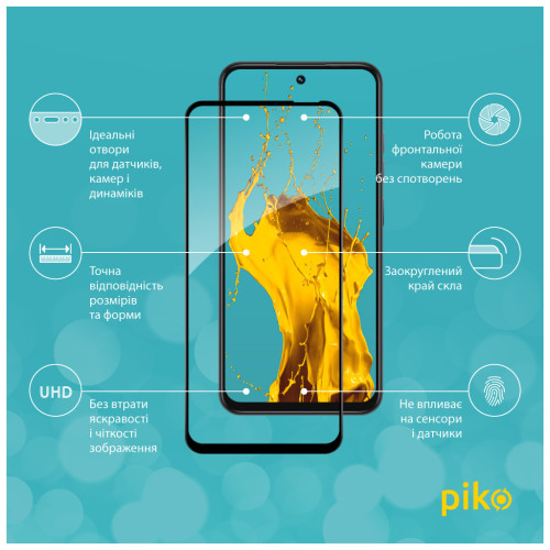 Скло захисне Piko Full Glue Tecno Spark Go 1 Black (1283126607769) – Piko (вид 1)