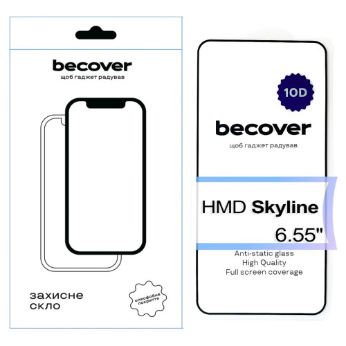Скло захисне BeCover HMD Skyline 10D Black (713573) – BeCover