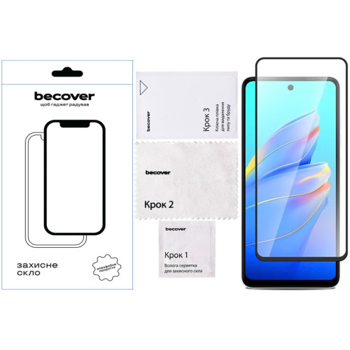 Скло захисне BeCover Tecno Spark Go 2025/ Pop 9 4G (KL4h) Black (713682) – BeCover (вид 1)