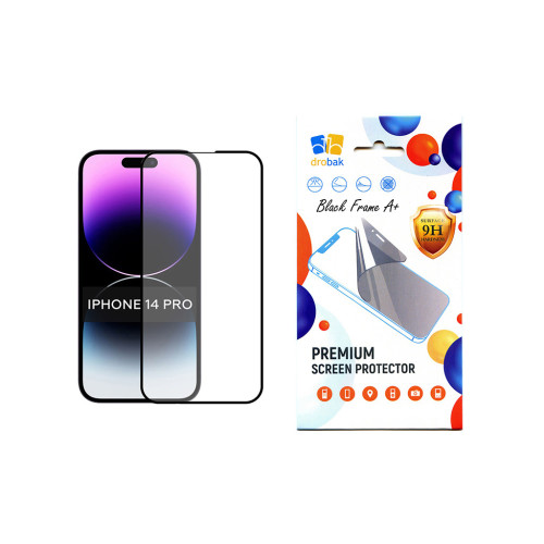 Скло захисне Drobak Apple iPhone 14 Pro Black Frame A+ (505056) – Drobak
