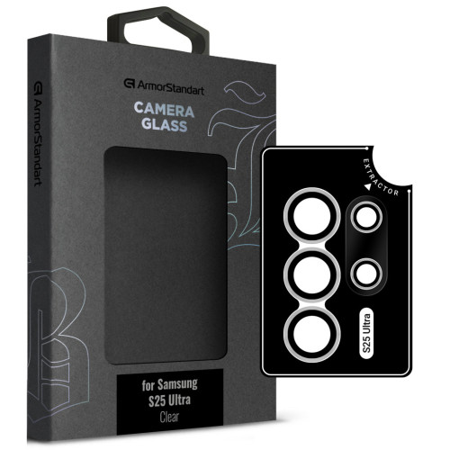 Стекло защитное Armorstandart Camera Supreme BI Samsung S25 Ultra Black Clear (ARM83223) – Armorstandart