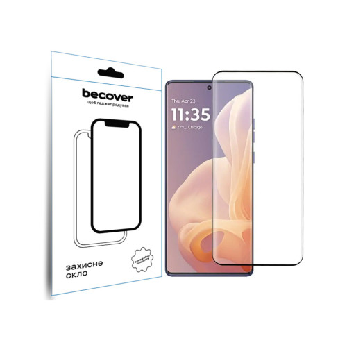 Стекло защитное BeCover Motorola Moto G85 Black (712350) – BeCover
