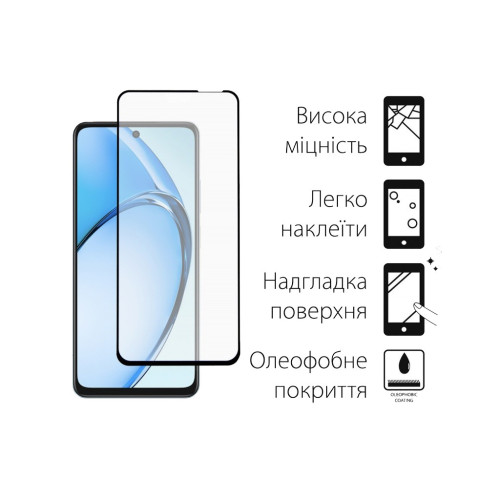 Стекло защитное Dengos Full Glue OPPO A20 Black (TGFG-404) – DENGOS (вид 1)