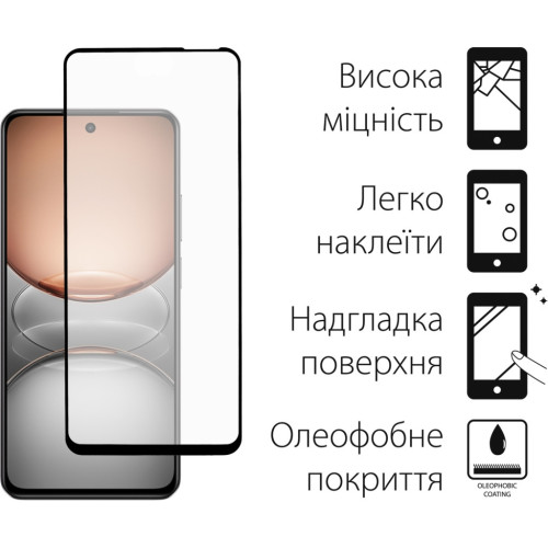 Стекло защитное Dengos Full Glue Realme C75 Black (TGFG-401) – DENGOS (вид 1)