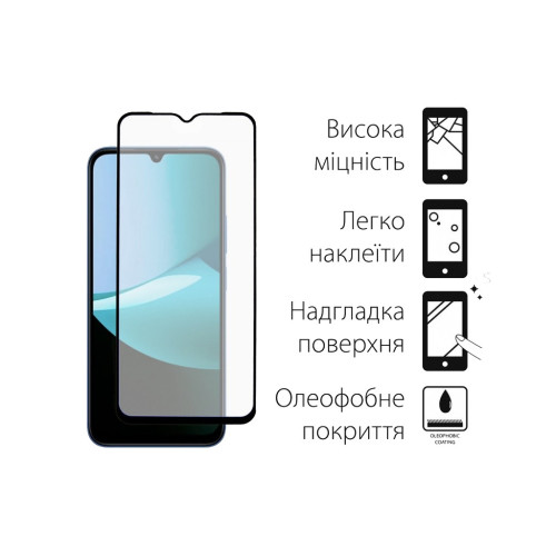 Стекло защитное Dengos Full Glue Xiaomi Redmi 15C Black (TGFG-414) – DENGOS (вид 1)