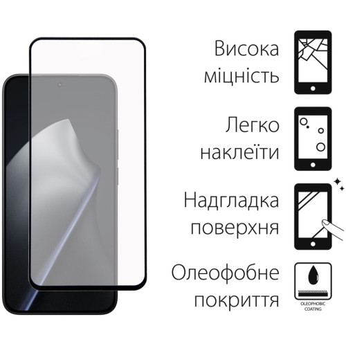 Стекло защитное Dengos Full Glue Xiaomi 15T/15T Pro Black (TGFG-430) – DENGOS (вид 1)