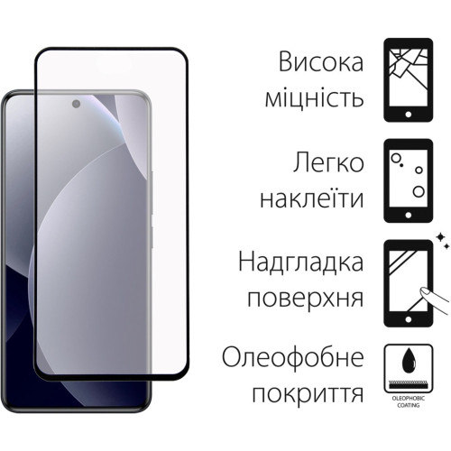 Стекло защитное Dengos Full Glue Xiaomi Redmi Note 15 Pro 5G Black (TGFG-427) – DENGOS (вид 1)