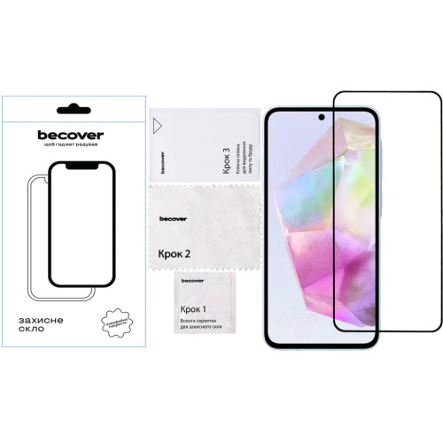 Скло захисне BeCover Samsung Galaxy A37 SM-A376 Black (714916) – BeCover (вид 1)