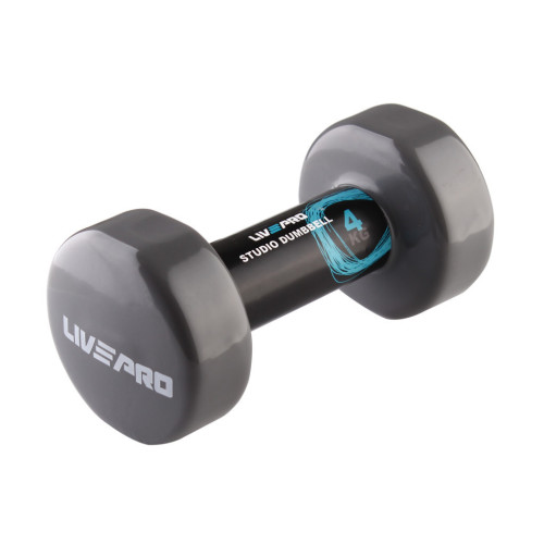 Гантель LivePro Studio Dumbbell LP8076-4 вінілова 1шт сірий Уні 4кг (2020301000071) – LivePro