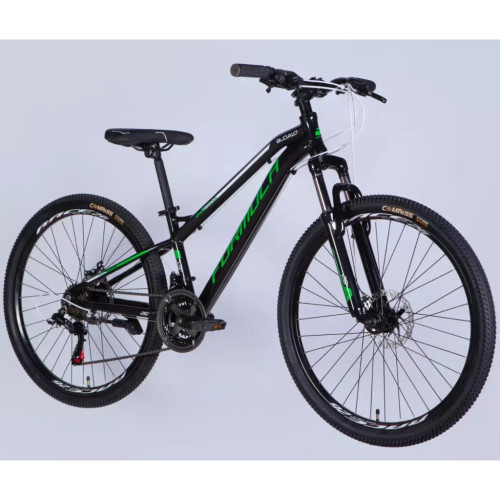 Велосипед Formula 26" BLACKWOOD DD FR рама-13" AL 2026 чорний з зеленим (OPS-FR-26-801) – Formula (вид 1)