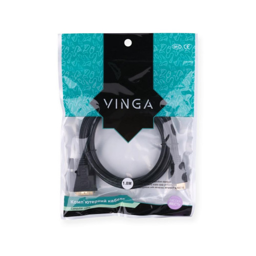 Кабель мультимедійний HDMI to DVI 24+1 3.0m Vinga (VCPHDMIDVI3) – Vinga (вид 2)