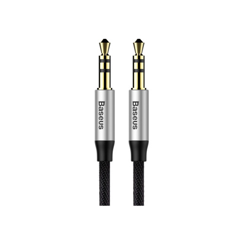 Кабель мультимедийный Jack 3.5mm Yiven M30 M/M 1m silver-black Baseus (CAM30-BS1) – Baseus