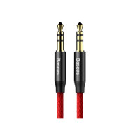 Кабель мультимедийный Jack 3.5mm Yiven M30 M/M 1m red-black Baseus (CAM30-B91)