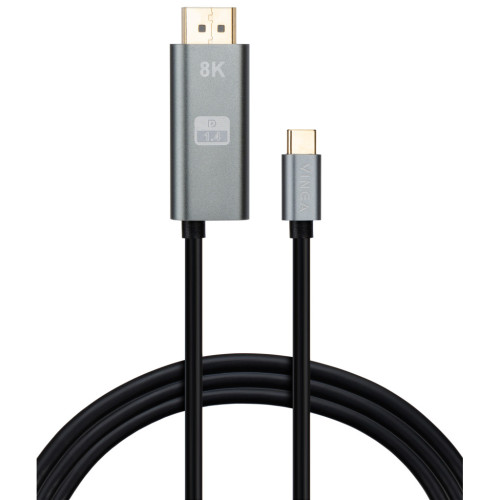 Кабель мультимедійний USB-C to DisplayPort 1.5m v1.4 8K60Hz PD 100W port Vinga (VCPVCCD1415PD) – Vinga