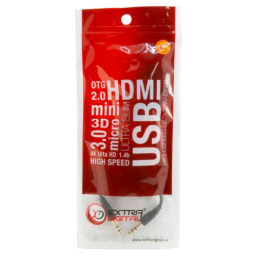 Кабель мультимедійний mini Jack 3.5mm M to 2xmini Jack 3.5mm F 0.2m Extradigital (KBA1680) – EXTRADIGITAL (вид 2)