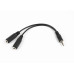 Кабель мультимедийный Jack 3.5mm M to 2 x Jack 3.5mm F 0.1m Cablexpert (CCA-415-0.1M) – Cablexpert