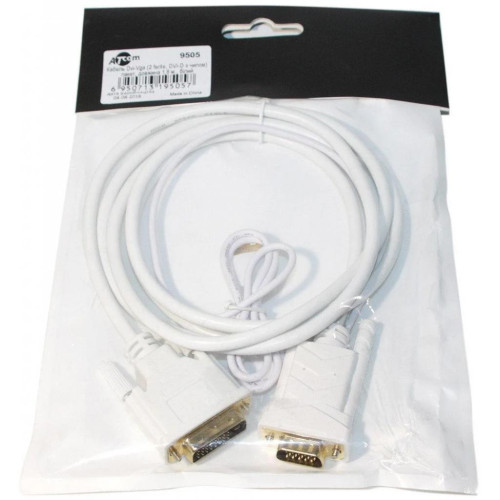 Кабель мультимедійний DVI to VGA 24+1pin, 1.0m white Atcom (9505) – Atcom