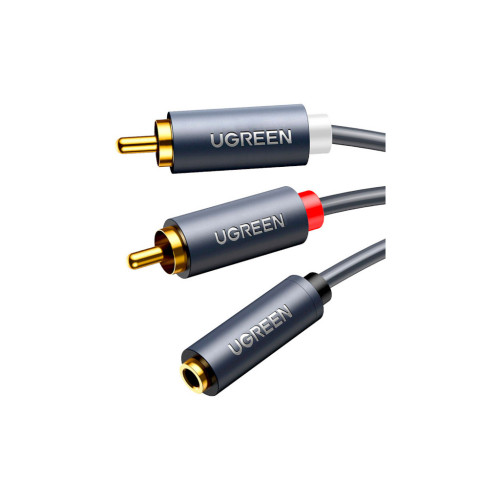 Кабель мультимедийный AUX 3.5mm TRS to RCAx2 M/M 1.0m AV102 Grey Ugreen (10588) – UGREEN