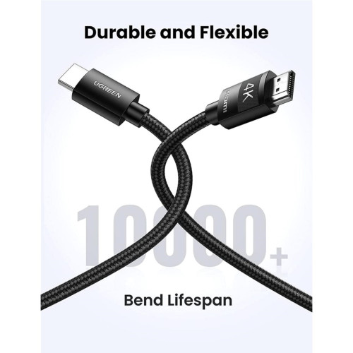 Кабель мультимедійний HDMI to HDMI 1.0m V2.0 Cafule 4K HD119 Ugreen (30999) – UGREEN (вид 1)