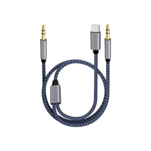 Кабель мультимедийный AUX MH-270 jack - jack 3.5mm-Type-C 1.2m blue XoKo (XK-MH-270) – XoKo