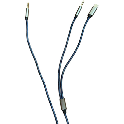 Кабель мультимедийный AUX MH-270 jack - jack 3.5mm-Type-C 1.2m blue XoKo (XK-MH-270) – XoKo (вид 1)