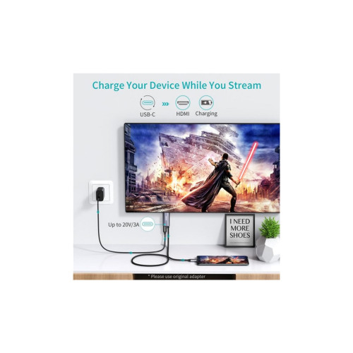 Кабель мультимедийный USB-C to HDMI M 1.8m 4K60Hz Choetech (XCH-M180GY) – Choetech (вид 1)