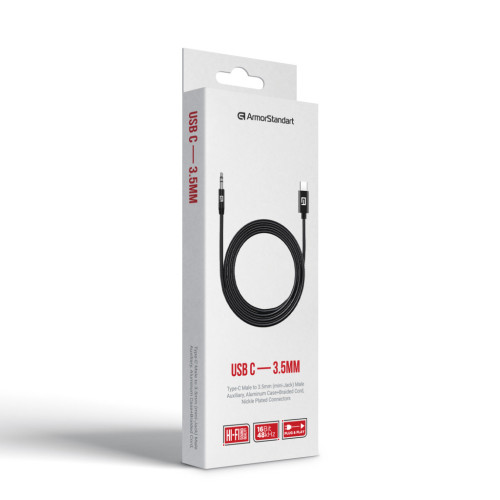 Кабель мультимедийный USB-C to 3.5mm M 1.0m black Armorstandart (ARM76888) – Armorstandart (вид 2)