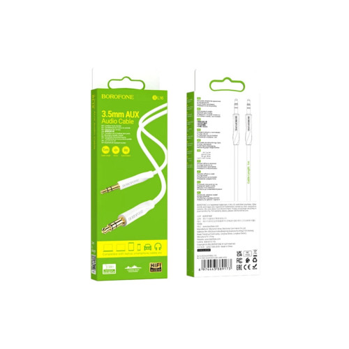 Кабель мультимедійний 3.5mm M to 3.5mm M 16 white BOROFONE (6974443389173) – BOROFONE (вид 2)