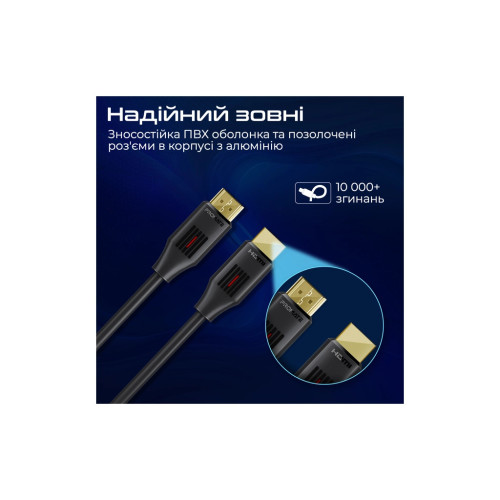 Кабель мультимедійний HDMI M to HDMI M 1.5m V2.0 black Promate (prolink4k60-150) – Promate (вид 2)
