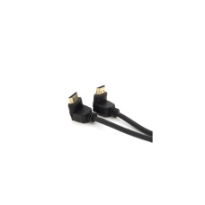 Кабель мультимедийный HDMI M to HDMI M 1.0m V1.4 90° corner black Merlion (YT-HDMI-1.0m/90°-90°)