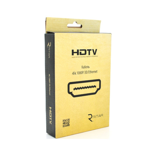 Кабель мультимедійний HDMI M to HDMI M 1.5m V2.0 4K black Ritar (HDMI(M)/(M)V2.0-1.5m-347B) – Ritar (вид 1)