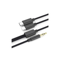 Кабель мультимедійний 3.5mm M to USB-C + Lightning 1,0m black XoKo (MH-232-BK)