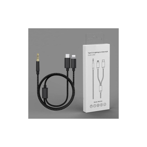Кабель мультимедийный 3.5mm M to USB-C + Lightning 1,0m black XoKo (MH-232-BK) – XoKo (вид 1)
