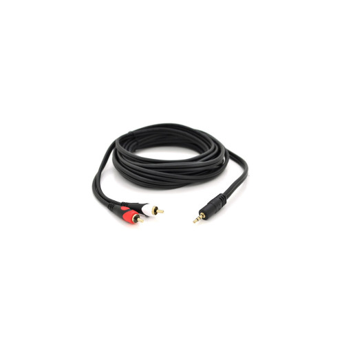 Кабель мультимедійний 3.5mm M to 2xRCA M 5.0m black Voltronic (YT-3.5(M)/2хRCA(M)-5.0PCu) – Voltronic