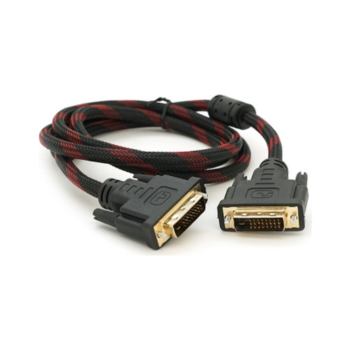 Кабель мультимедійний DVI M to DVI M 1.5m 24+1pin black/red Merlion (YT-DVI(M)/(M)NY/RD-1.5m) – Merlion