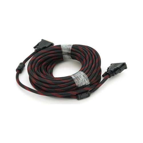 Кабель мультимедійний DVI M to DVI M 10.0m 24+1pin black/red Merlion (YT-DVI(M)/(M)NY/RD-10m) – Merlion