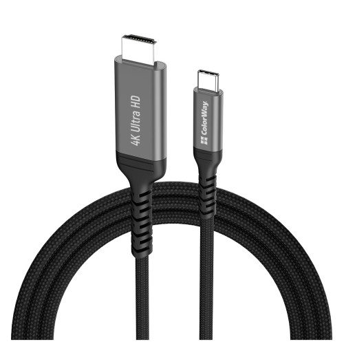 Кабель мультимедийный USB-C to HDMI M 2.0m 4K60Hz black ColorWay (CW-CBCHD077-BK) – ColorWay