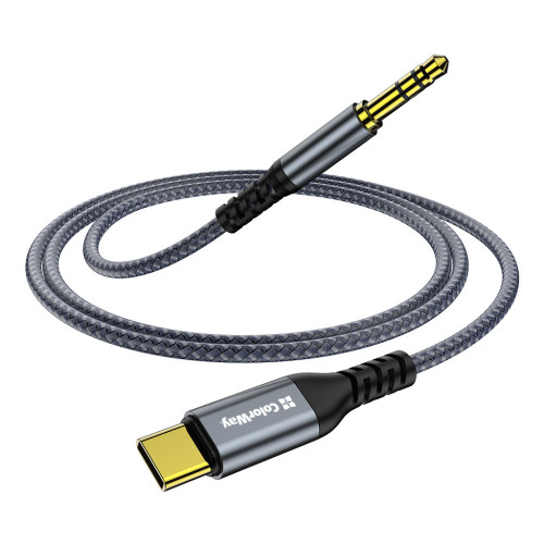 Кабель мультимедийный USB-C to 3.5mm M 1.2m gray ColorWay (CW-CBPDJ071-G) – ColorWay (вид 1)