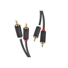 Кабель мультимедийный 2xRCA M to 2xRCA M 1.0m AV104 black Ugreen (30747)