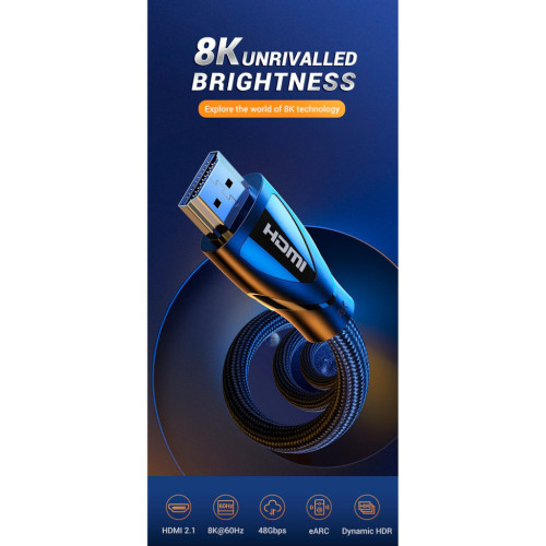 Кабель мультимедійний HDMI M to HDMI M 5.0m braided HD140 black Ugreen (80405) – UGREEN (вид 1)