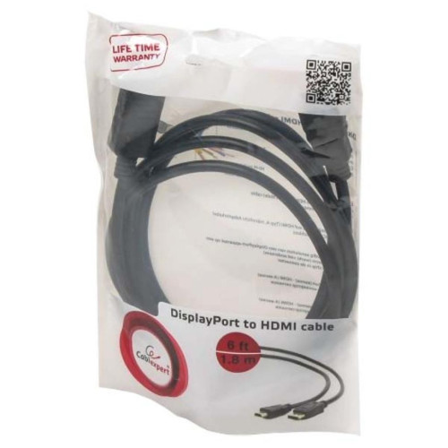 Кабель мультимедійний DisplayPort M to HDMI M 1.8m Cablexpert (CC-DP-HDMI-6) – Cablexpert (вид 2)