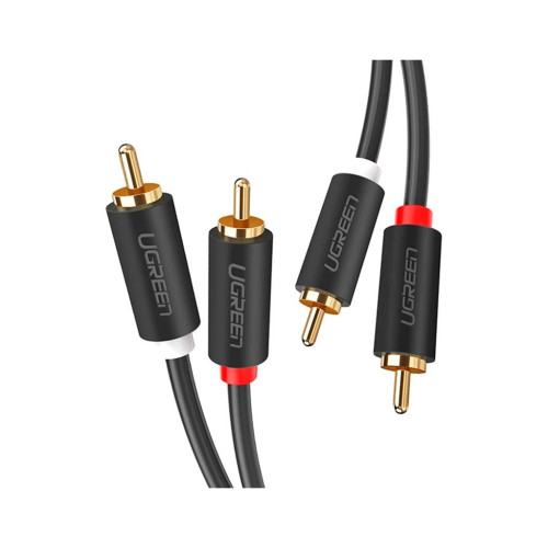 Кабель мультимедийный 2xRCA M to 2xRCA M 2.0m AV104 black Ugreen (10518) – UGREEN (вид 1)