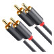 Кабель мультимедийный 2xRCA M to 2xRCA M 3.0m AV104 black Ugreen (10519)